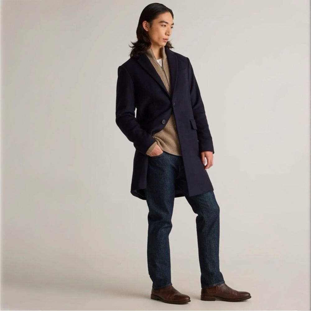 Quince NWT Italian Wool Overcoat in Cadet Blue - M | Medium